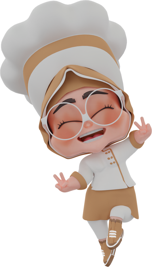 3d render cute chef  illustration