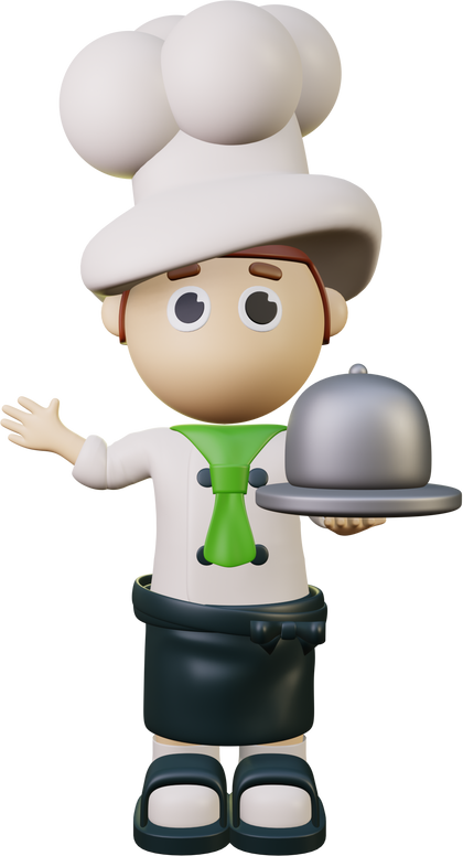 3d cute character chef